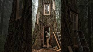 Luxury House Inside Tree Construction Timelapse #timelapse #construction #treehouse #shorts