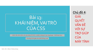 TIN HỌC 12 - BÀI 13: KHÁI NIỆM, VAI TRÒ CỦA CSS