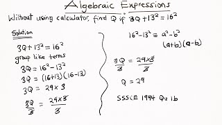Algebraic Expressions - Theory Questions And Answers Part 2 Waec Past Questions