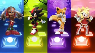 Knuckles Sonic 🆚 Super Amy Rose 🆚 Tails Sonic 🆚 Shadow Sonic | Sonic Tiles Hop EDM Rush