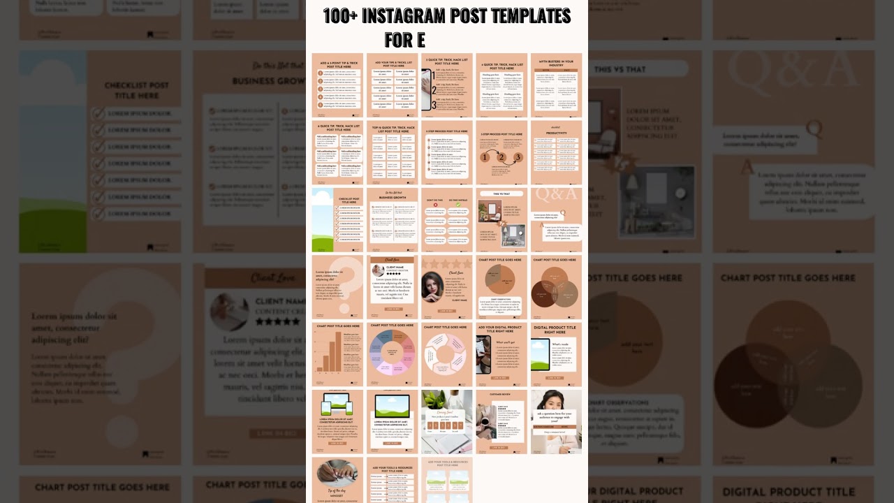 100+ Instagram Post Templates for Instagram Growth & Engagement!