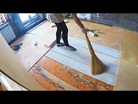 Делаем люк в подпол и протопываем фанеру. - YouTube