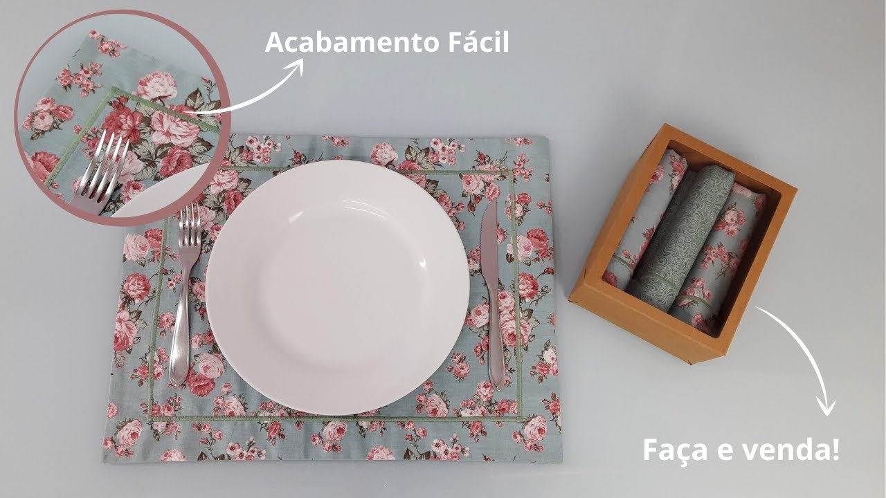 JOGO AMERICANO SIMPLES COM ACABAMENTO EM COSTURA ZIG ZAG