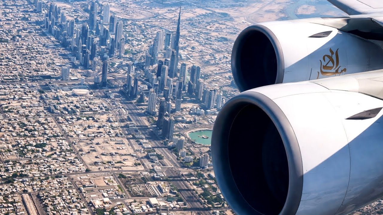 AMAZING VIEW | Emirates A380-861 | Takeoff from Dubai (DXB) Runway 12R