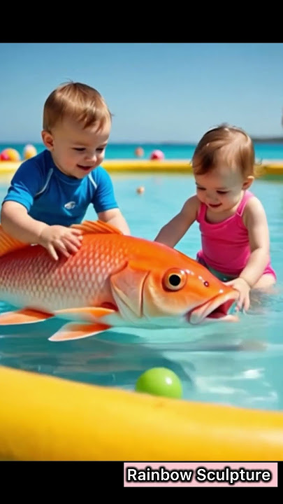 Hasbi Rabbi naat | babies playing with fish #shorts #short