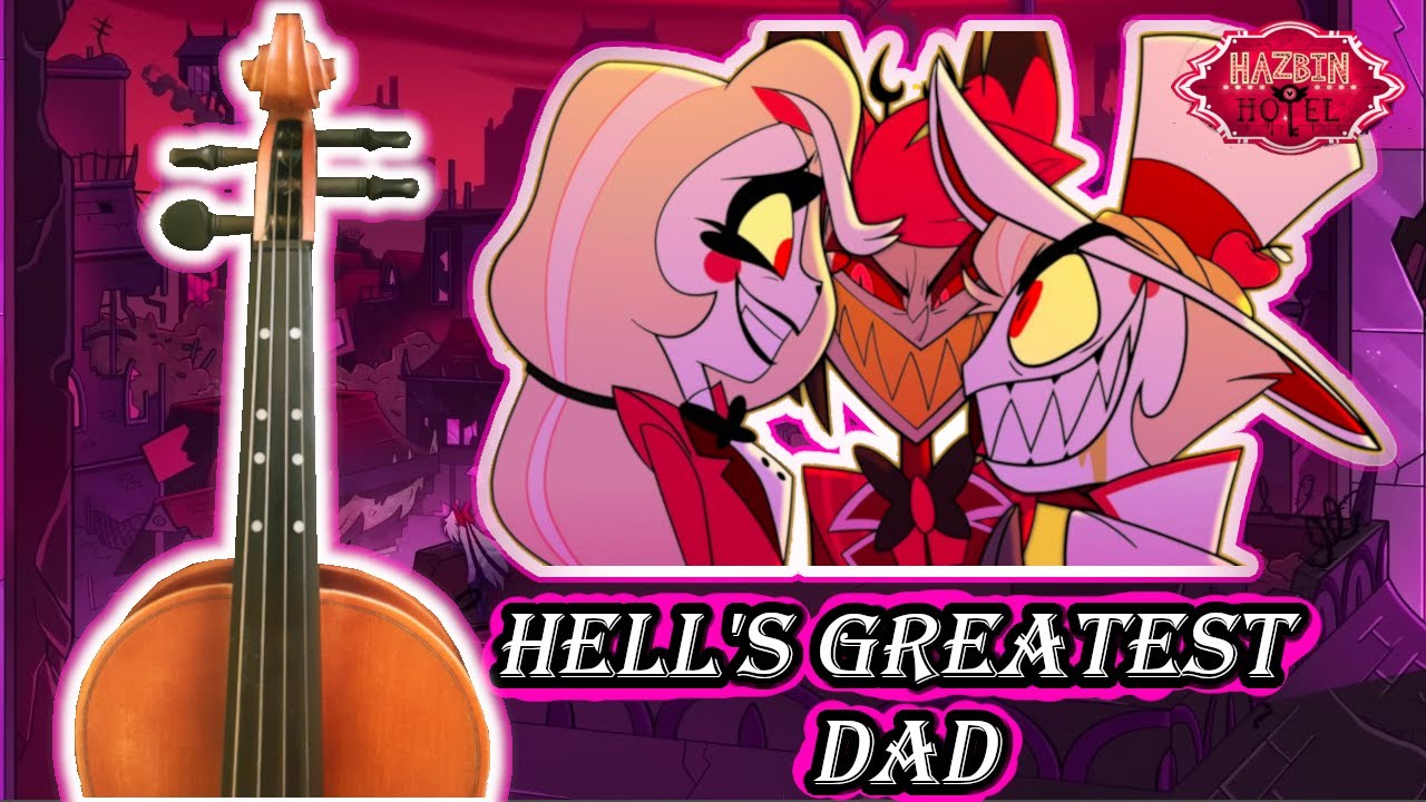 Hell's Greatest Dad on the Violin with Karaoke + Track (Hazbin Hotel) - Tutorial by Strings n' Gayle