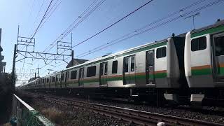 【響くスペノ削正音】E233系3000番台コツE-62編成+コツE-06編成 東北線下り1572E列車減速通過