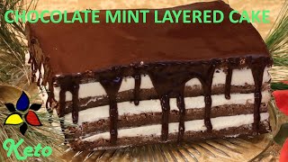 Chocolate Mint Layered Cake - keto cake, sugar free, gluten free Cured Salmon And Chocolate Mint Cake Recipe