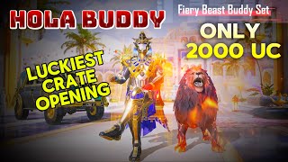 NEW HEAVY LION HOLA BUDDY CRATE OPENING | FIERY BEAST BUDDY LUCKY SPIN | HOLA BUDDY PUBG MOBILE