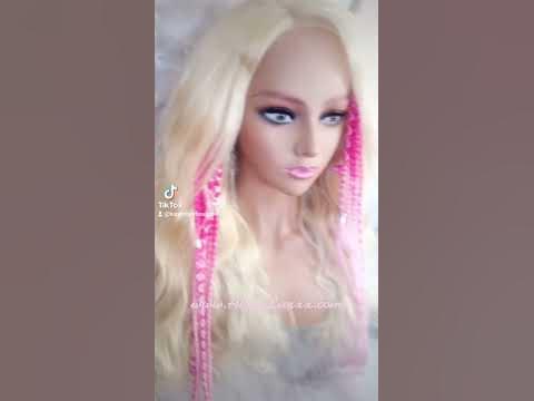  Braid Extensions Pink Ombre Elements Accents Feathers box braids hair ...