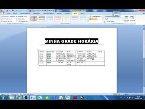 COMO FAZER UMA TABELA NO WORD - YouTube