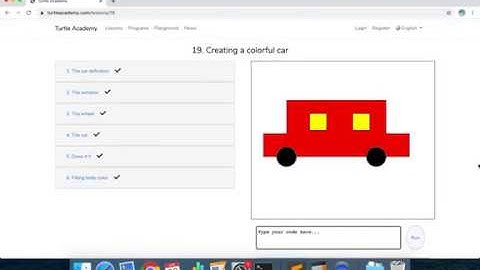 Turtle Academy 19 Creating a colorful car