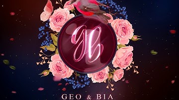 Detailed animated monogram with moving bird and anagram