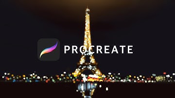 iPad Pro Procreate - Eiffel Tower Bokeh effect painting