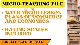 B.Ed 2nd semester Micro Teaching File in English || Micro lesson plan of commerce and economics