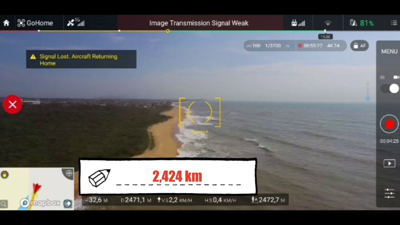 Drone PHANTOM 3 SE 4K ,  faz teste de distância indo a  mais de 2k