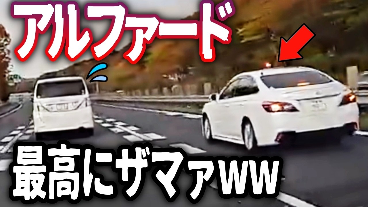 【ドラレコ】暴走DQNアルファード、覆面に捕縛／首都高、急停止のベンツにバイクが突っ込む瞬間