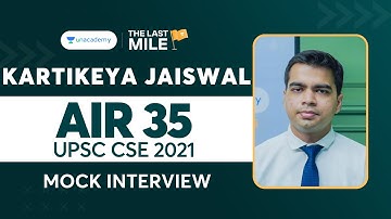 Kartikeya Jaiswal  | AIR 35 | UPSC CSE IAS 2021 Topper Mock Interview | UPSC Topper Rank 35