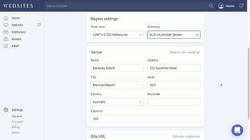 How to Change Your Time Zone, Currency, and Website URL