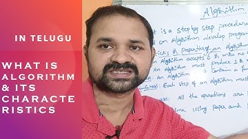 What is Algorithm in Telugu || Characteristics of Algorithm || Properties || C Programming in Telugu