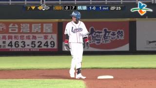 20130725 CPBL 獅VS.桃猿 7下 詹智堯、郭修延連續安打再攻1分