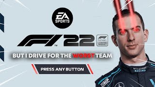 POV: you start an F1 22 career mode with the worst team on the grid