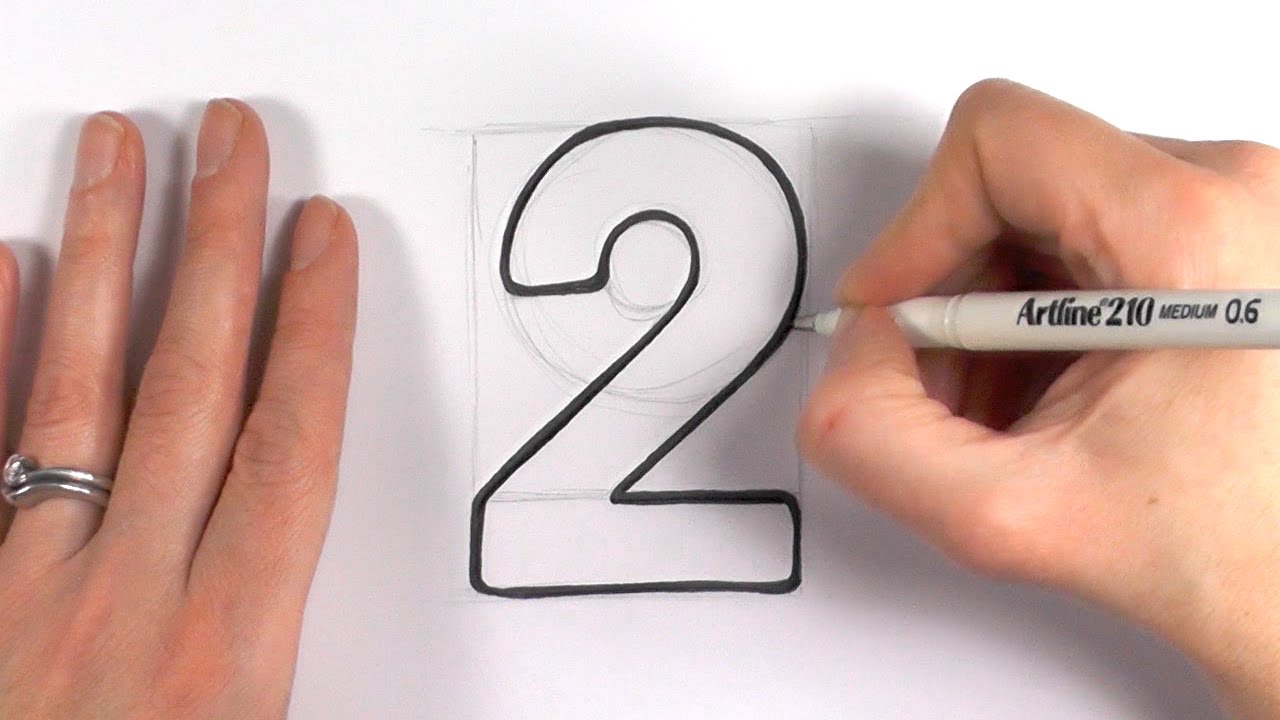 How to Draw a Cartoon Number 2 - YouTube