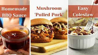 Mushroom Pulled Pork & Easy Coleslaw | Vegan BBQ | Whole Food Plant Based Summer Recipe