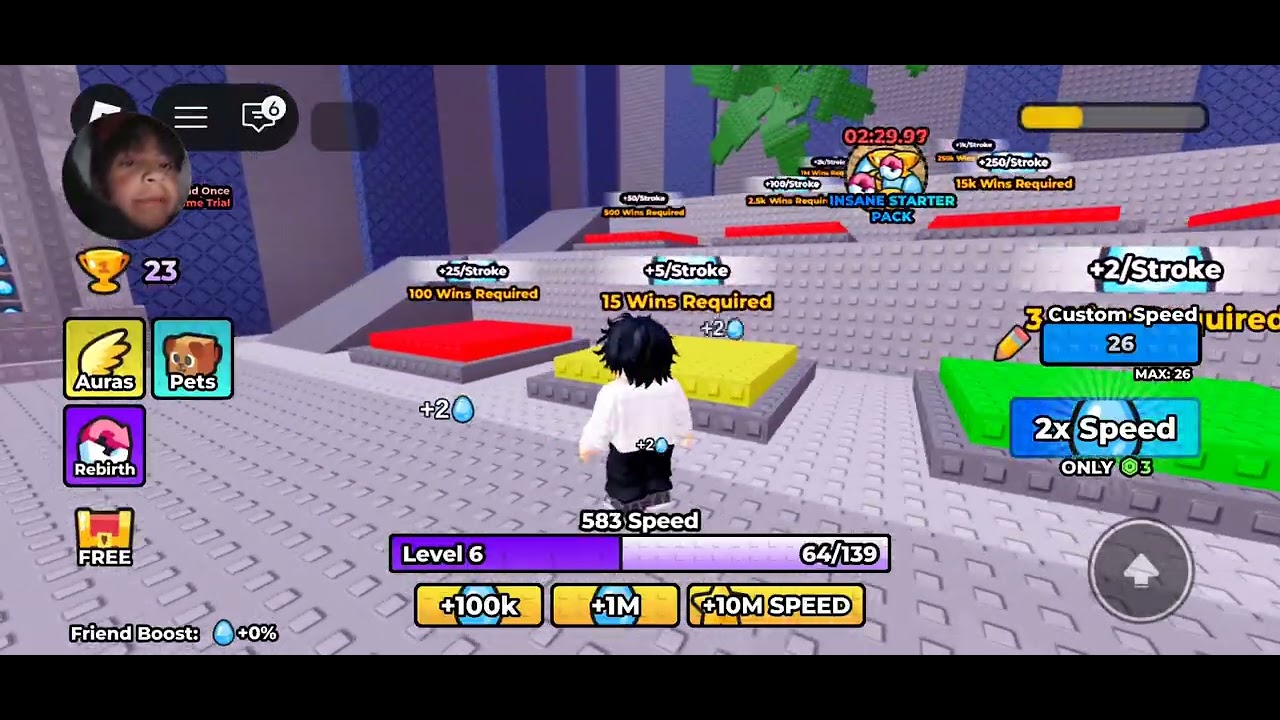 Today we will be playing swim 2x speed