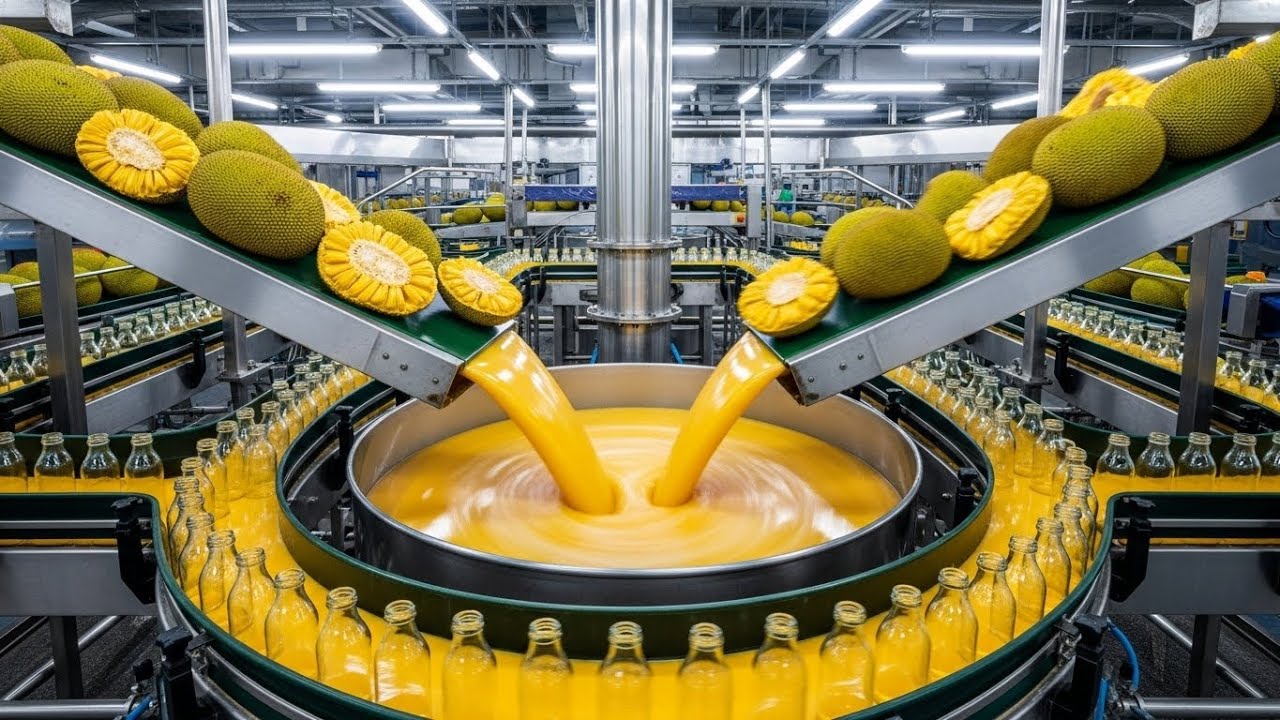 Inside a Jackfruit Juice Factory: Stunning Golden Production Line