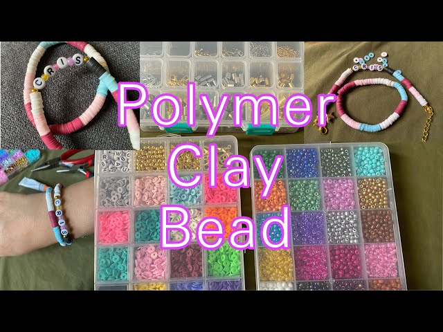 SIMPLE POLYMER CLAY BEADS BRACELET HOW TO MAKE 