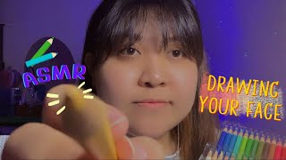 ASMR Drawing on your face ✍🏻✏️| ระบายสีหน้าคุณทำให้หลับสบาย [No talking]