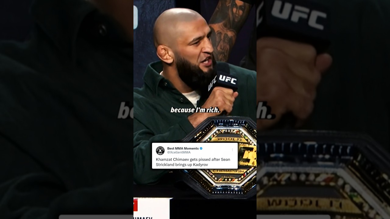 Khamzat Chimaev loses it after Sean strickland mentions Kadyrov