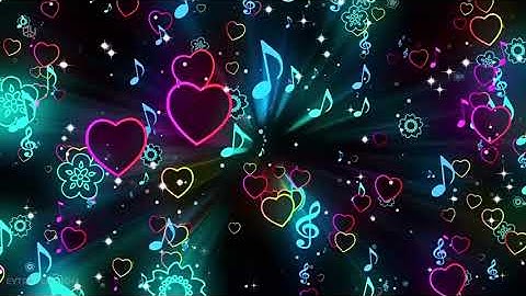 Neon Light Particles Flying Music Notes Background Video Loop Animated Background  VJ Loops