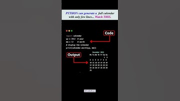 Python can generate a full calendar with a few lines. Watch this. #shorts #python #youtubeshorts