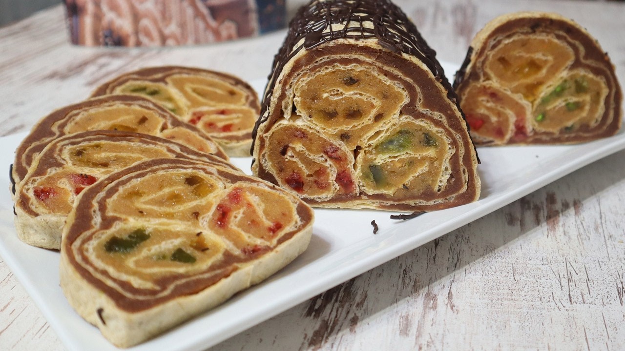 Posni rolat u oblandi sa žele bombonama! Salama od keksa za 15 minuta! Slavski kolači!