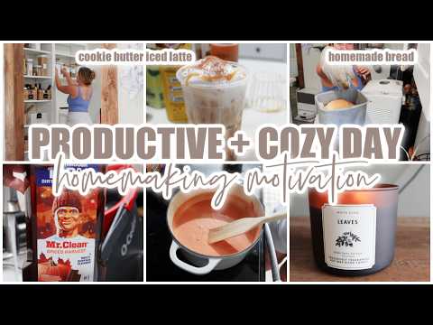 ✨ Productive Day In The Life • Cozy Homemaking, Cleaning Motivation + Mom Routine
