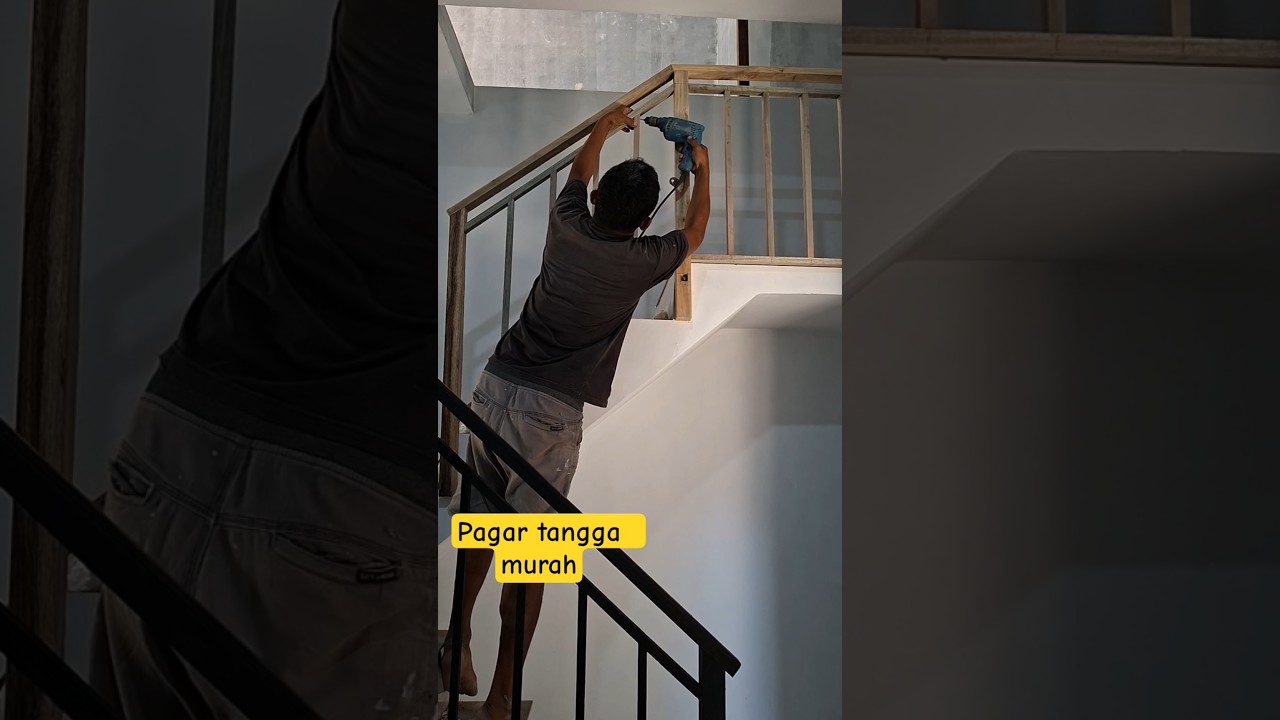 pagar tangga  dari reng kayu 