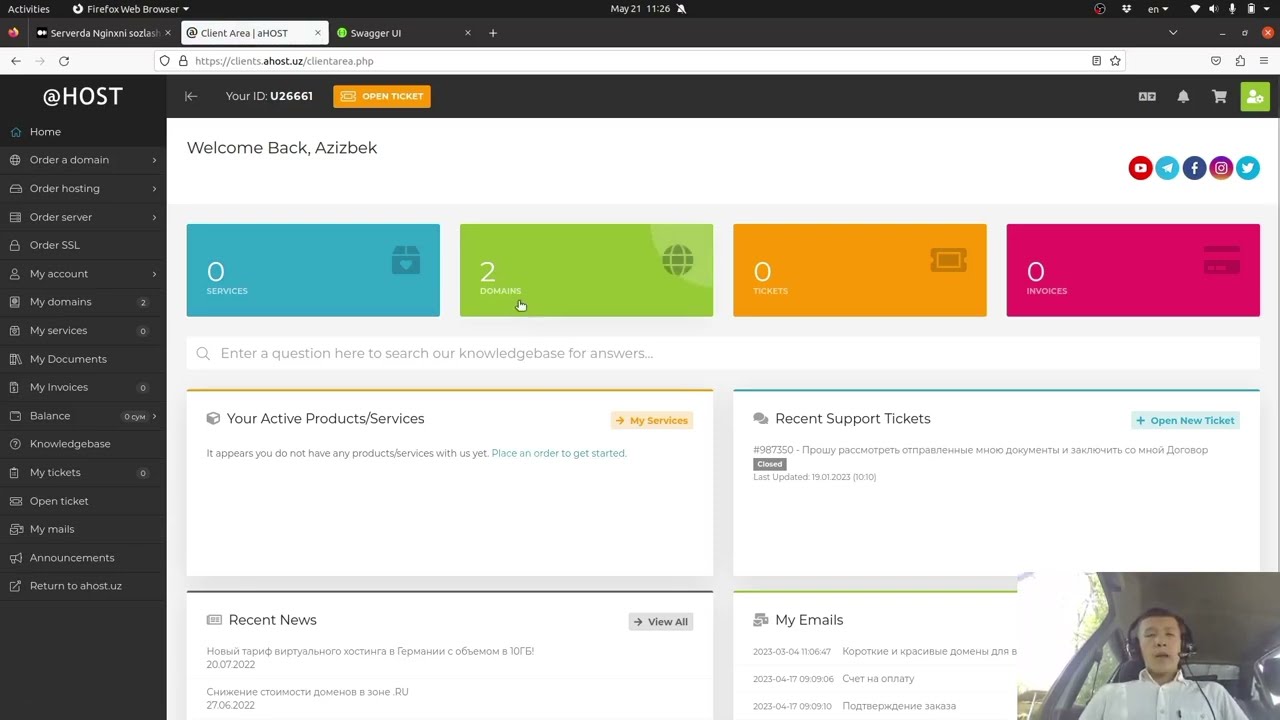 Nginx o'rnatish va domain ulash