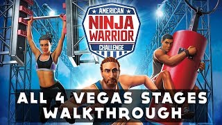 American Ninja Warrior | All 4 Vegas Stages | PS4 Walkthrough