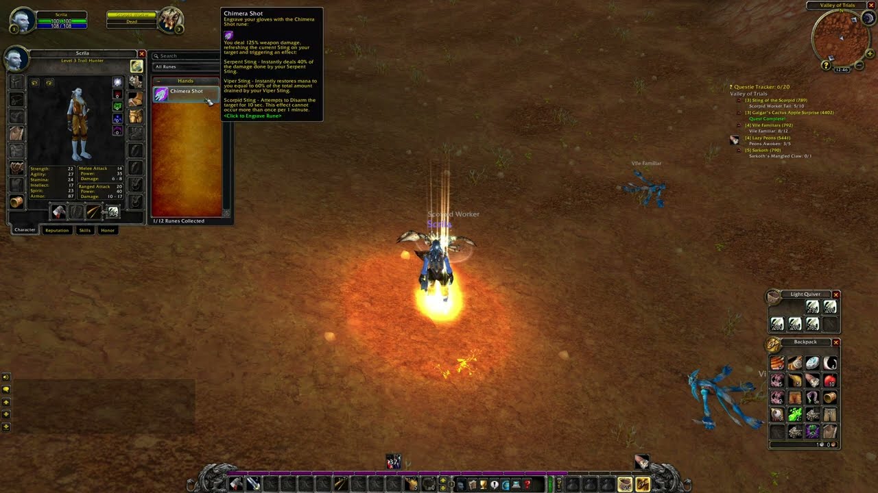 Rune of the Chimera (Orc & Troll) - Chimera Shot Hunter Engraving, WoW Season of Discovery