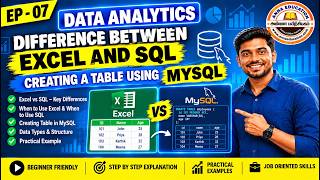 EP - 07 | Data Analytics | Excel vs SQL + Create Table in MySQL | Tamil Tutorial for Beginners