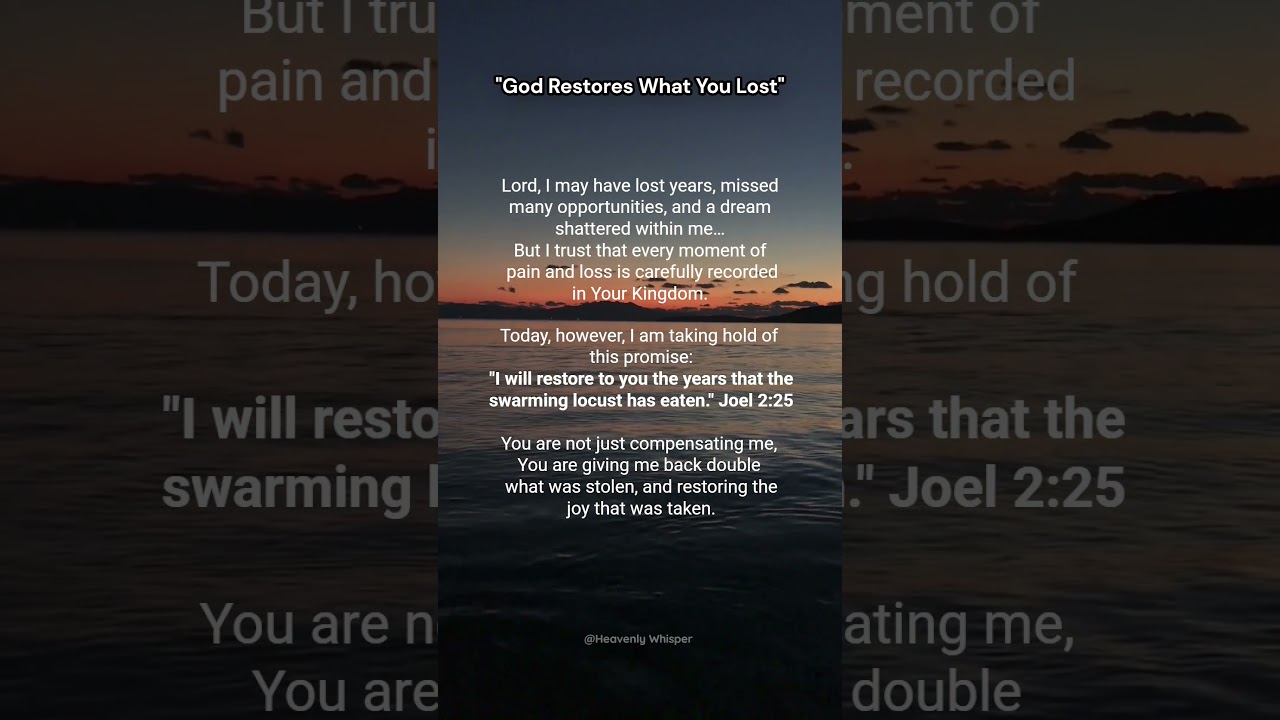 God Restores Your Lost Years (Double It)  