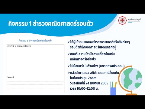 หน่วยการเรียนรู้ที่ 1-3 กิจกรรมสำรวจคณิตศาสตร์รอบตัว