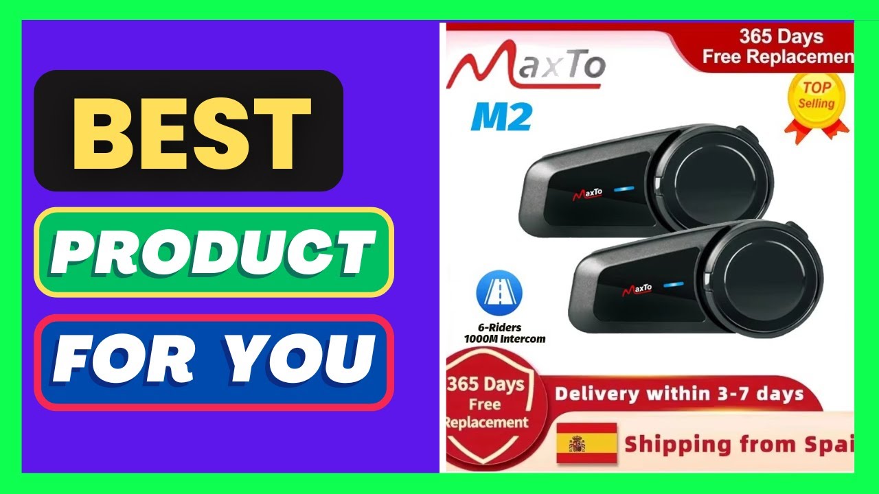 Maxto M2 Motorcycle Helmet Intercom Headset Bluetooth V5.0 for