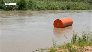 Video shared by KGNS in Laredo shows border buoys swept down Rio Grande this week
