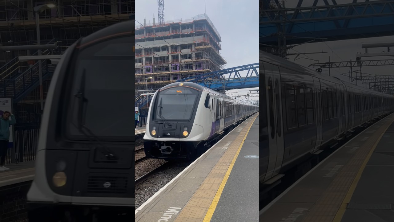Elizabeth line 345042 passing Southall at speed