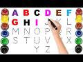 Alphabet, ABC song, abcd, a to z, Kids rhymes, collection for writing along dotted lines for toddler