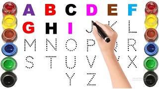 Alphabet, ABC song, abcd, a to z, Kids rhymes, collection for writing along dotted lines for toddler
