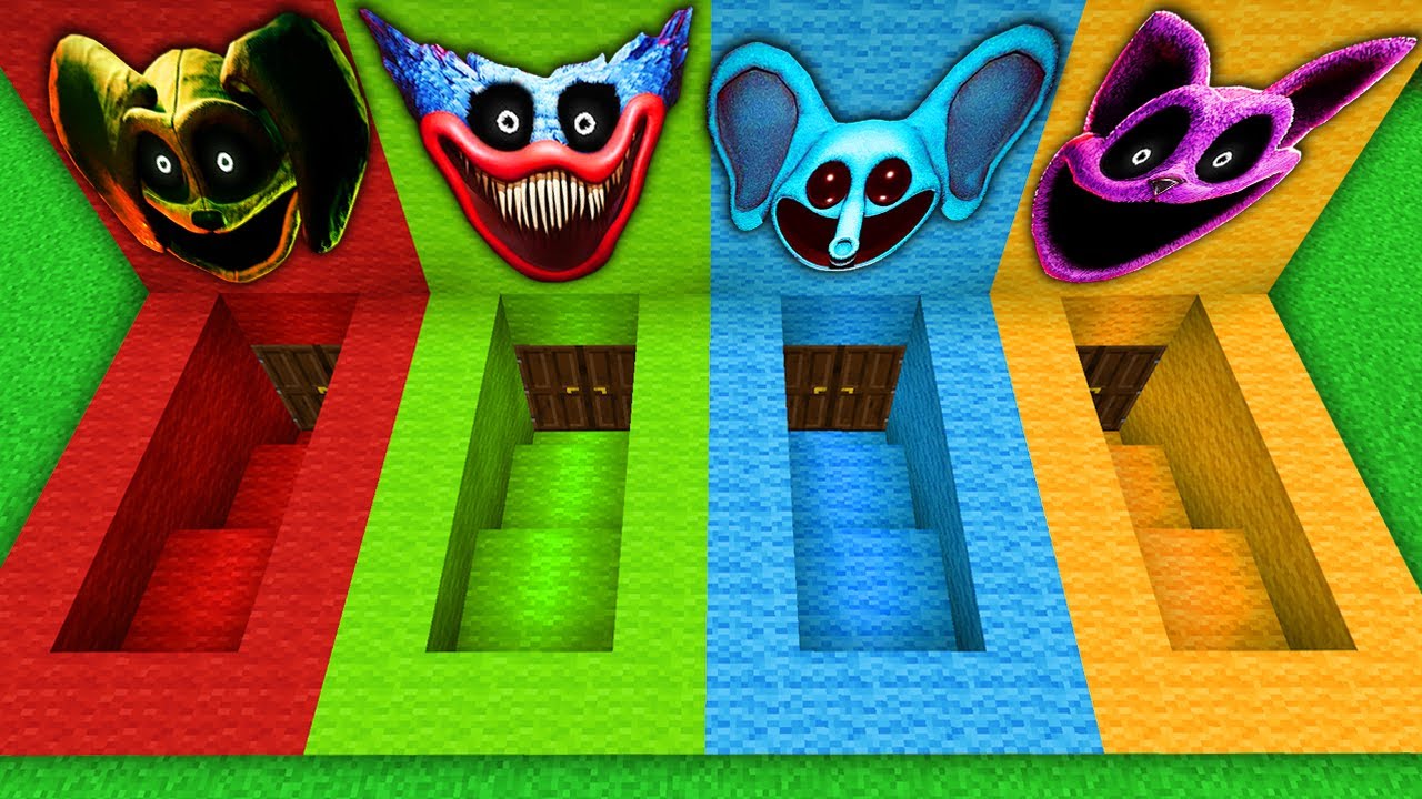 SOBREVIVIENDO EN EL SÓTANO DE PESADILLA CATNAP BUBBAPHANT DOGDAY en Minecraft Smiling Critters